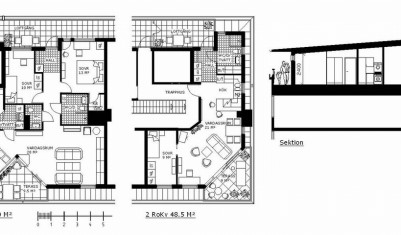 Lägenhetsplaner och sektion