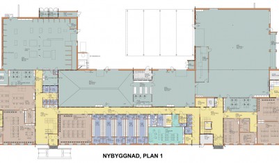 Nybyggnaden, plan av bottenvåning